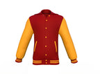 Maroon Varsity Letterman Jacket with Gold Sleeves