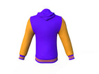 Purple Varsity Letterman Jacket with Gold Sleeves