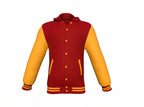 Maroon Varsity Letterman Jacket with Gold Sleeves