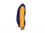 Navy Varsity Letterman Jacket with Gold Sleeves