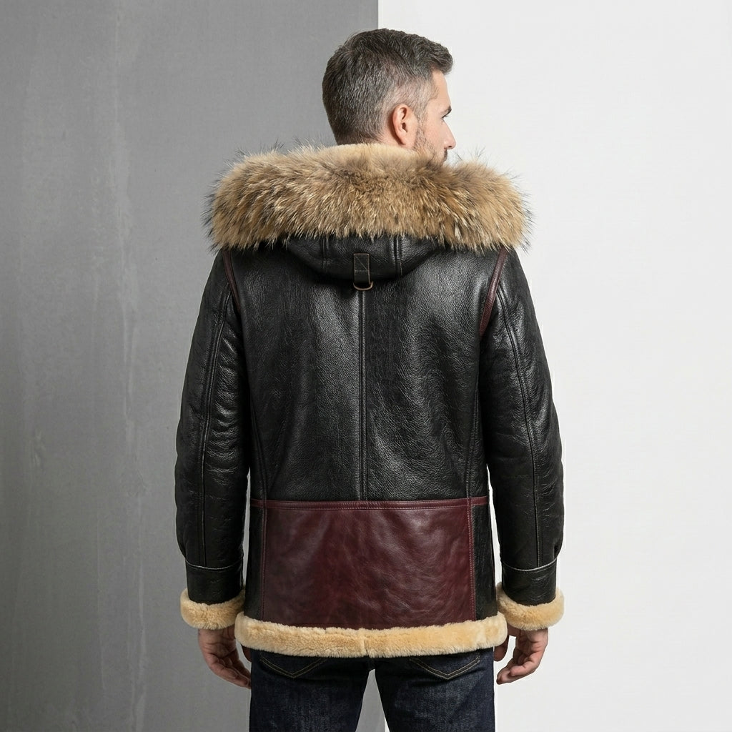 Men’s B3 Shearling Bomber Jacket – B7 Sheepskin Military Fur Coat