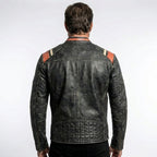 Men's Vintage Distressed Cafe Racer Leather Jacket