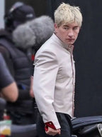 Barry Keoghan crime 101 White Cotton Jacket