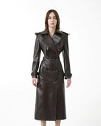 Crocodile Leather Open Back Trench Coat - Luxurious & Statement-Making