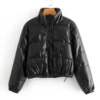 Cropped Black Breezy Bliss Puffer Jacket