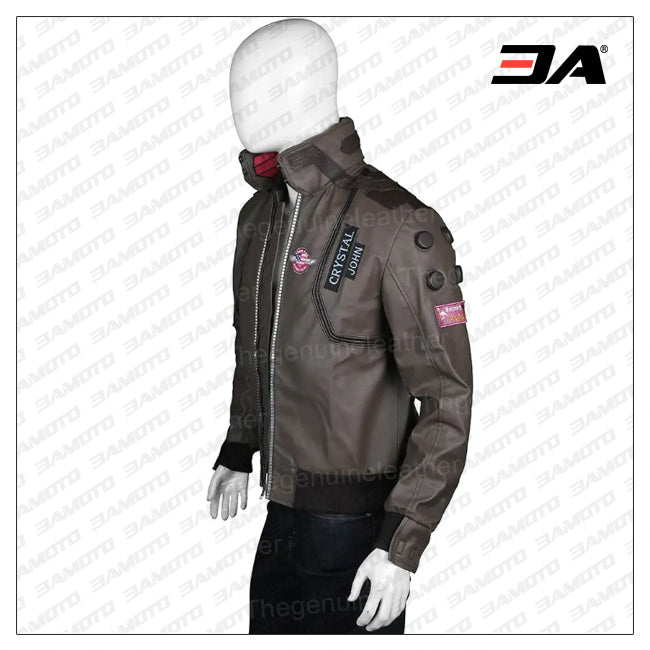 Cyberpunk Green Leather Jacket
