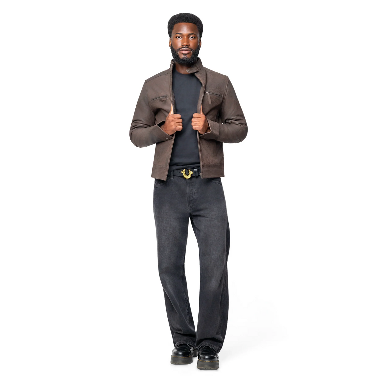Classic Brown Suede Leather Jacket
