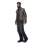 Classic Brown Suede Leather Jacket