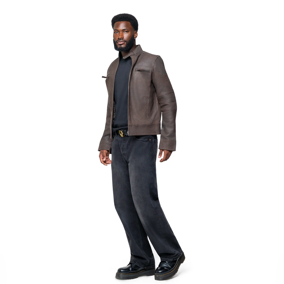 Classic Brown Suede Leather Jacket
