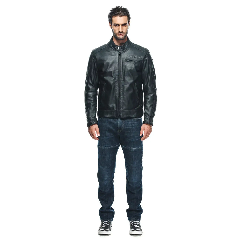 Dainese Zaurax Black Leather Motorcycle Jacket