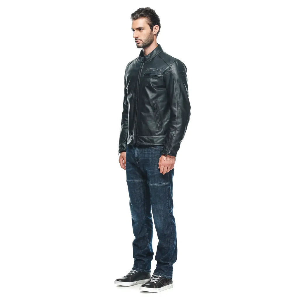 Dainese Zaurax Black Leather Motorcycle Jacket