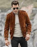 Brown Suede Leather Jacket