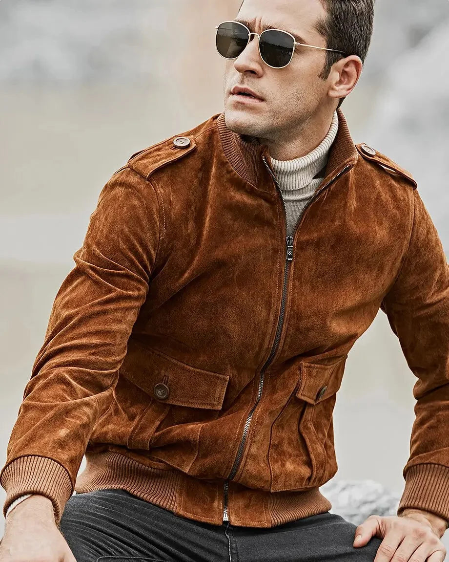 Brown Suede Leather Jacket