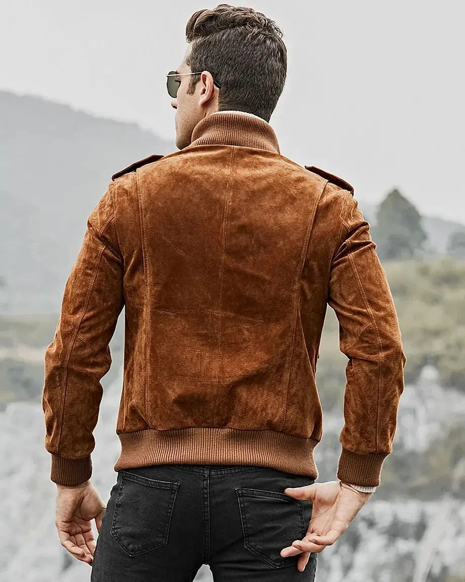 Brown Suede Leather Jacket