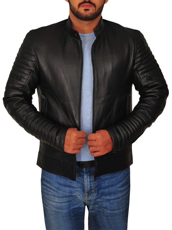 Dapper Black Leather Jacket For Men