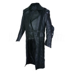 Daring Men Biker Long Coat Black