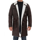 Dark Brown Shearling Leather Coat