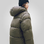Dark Khaki Puffer Jacket Women