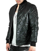 David Beckham Diamond Quilted Black Leather Jacket