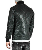 David Beckham Diamond Quilted Black Leather Jacket