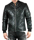 David Beckham Diamond Quilted Black Leather Jacket