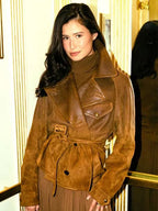 Delaney Rowe Ralph Lauren 2025 Brown Leather Jacket