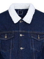 Denim Blue Shearling Trucker Jacket