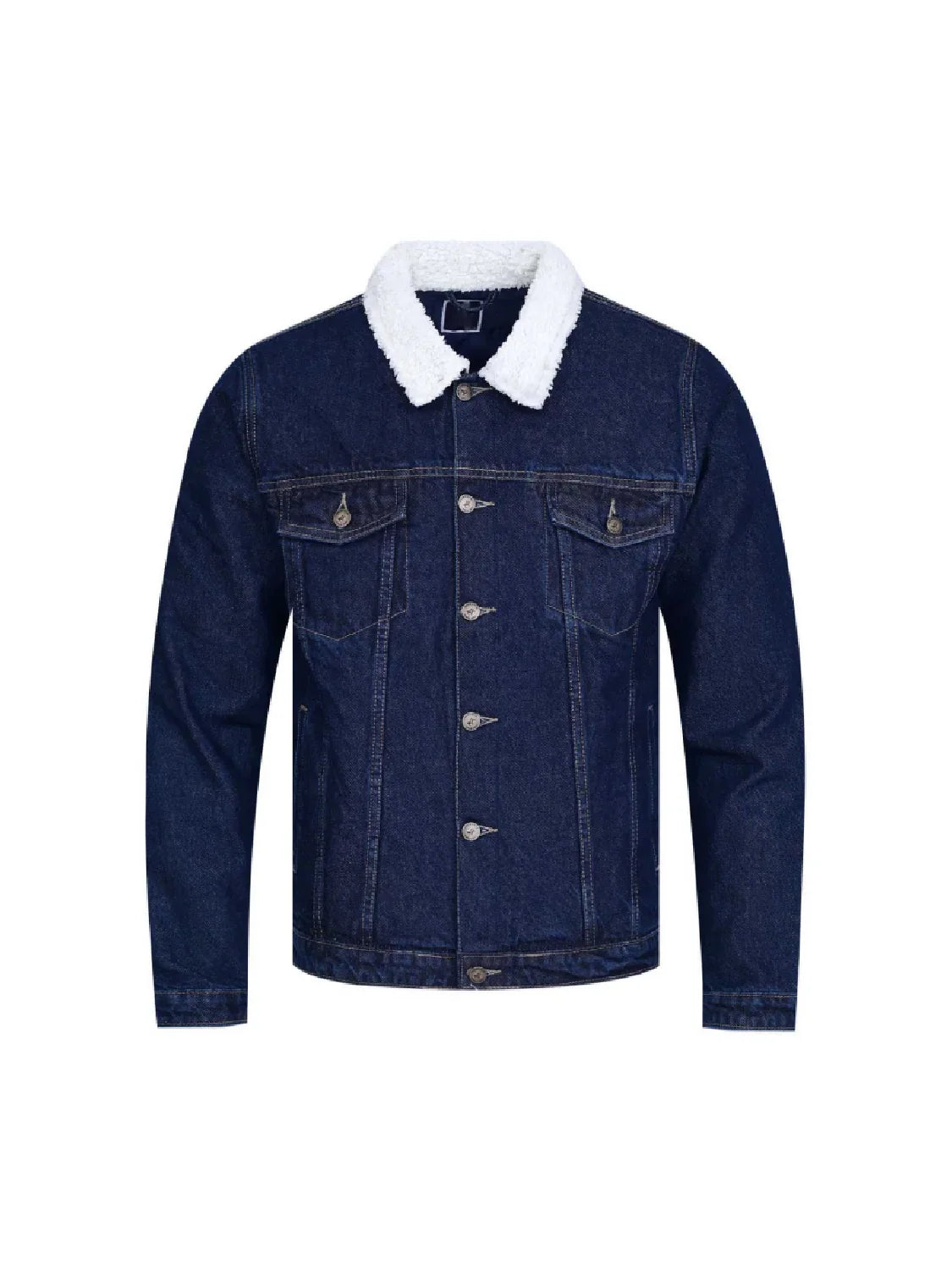 Denim Blue Shearling Trucker Jacket