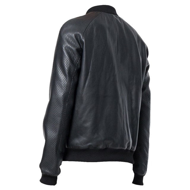 Mens Black Designer Metal Studded Bomber Jacket