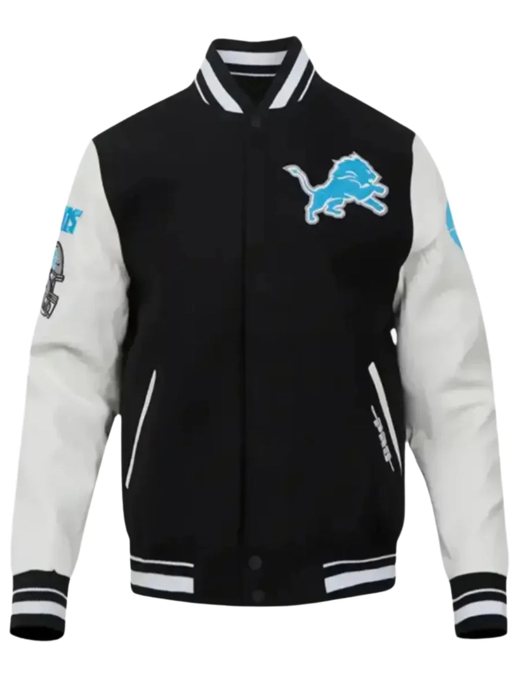 Detroit Lions Classic Rib Football Men Varsity Jacket