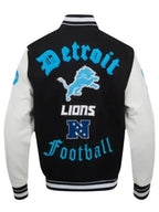 Detroit Lions Classic Rib Football Men Varsity Jacket