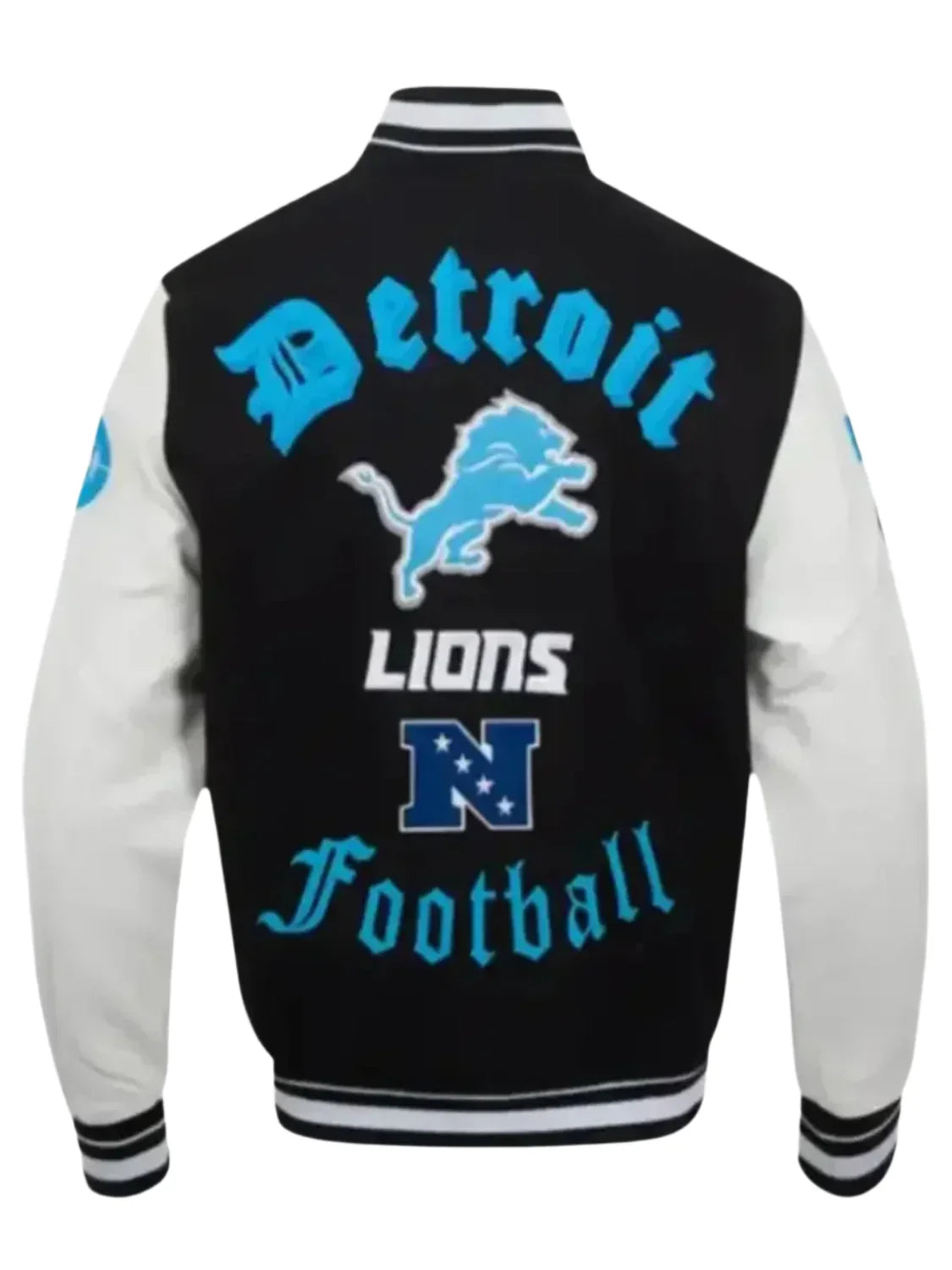Detroit Lions Classic Rib Football Men Varsity Jacket