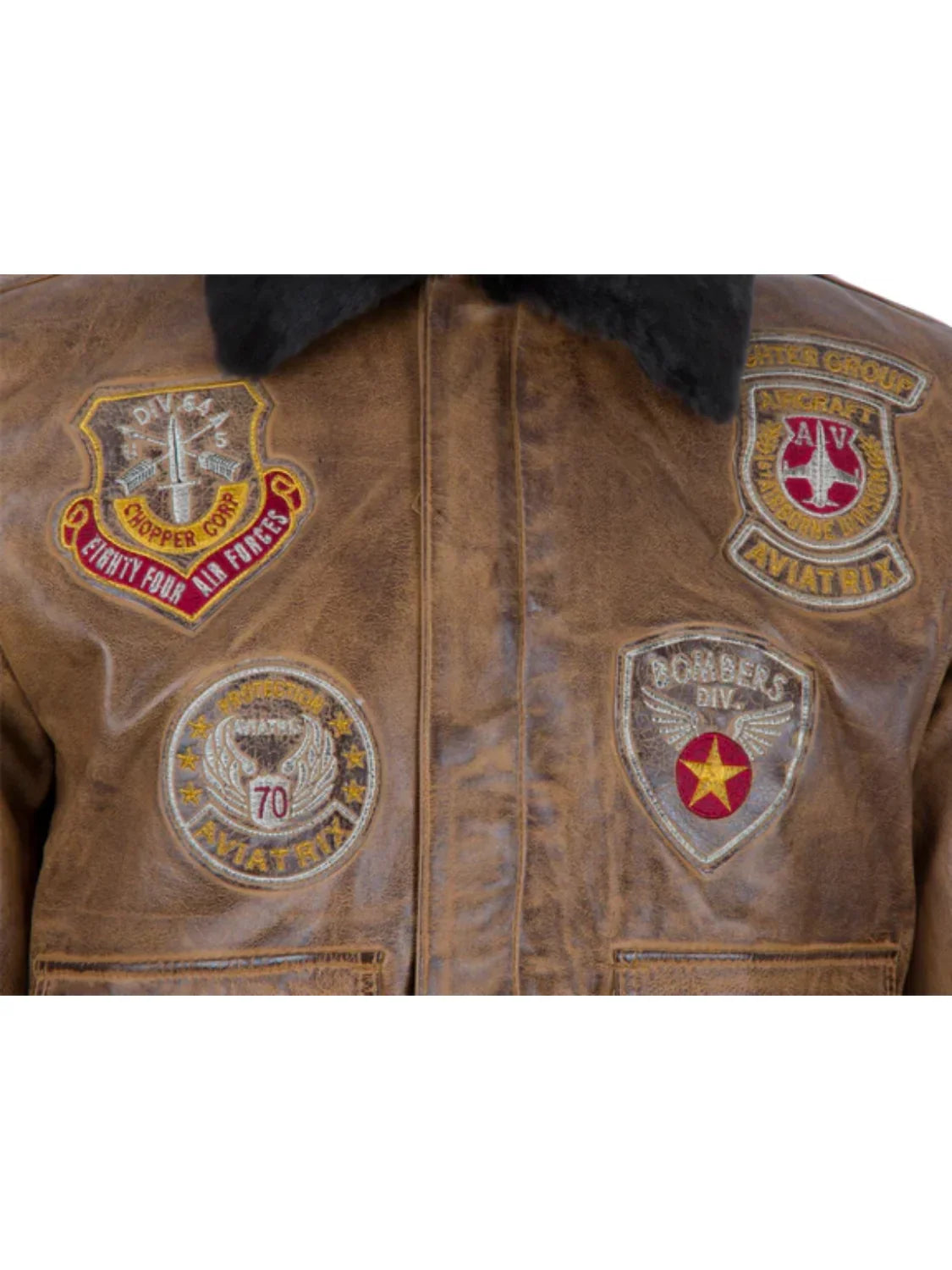 Devin Aviator Tan Bomber Brown Leather Jacket