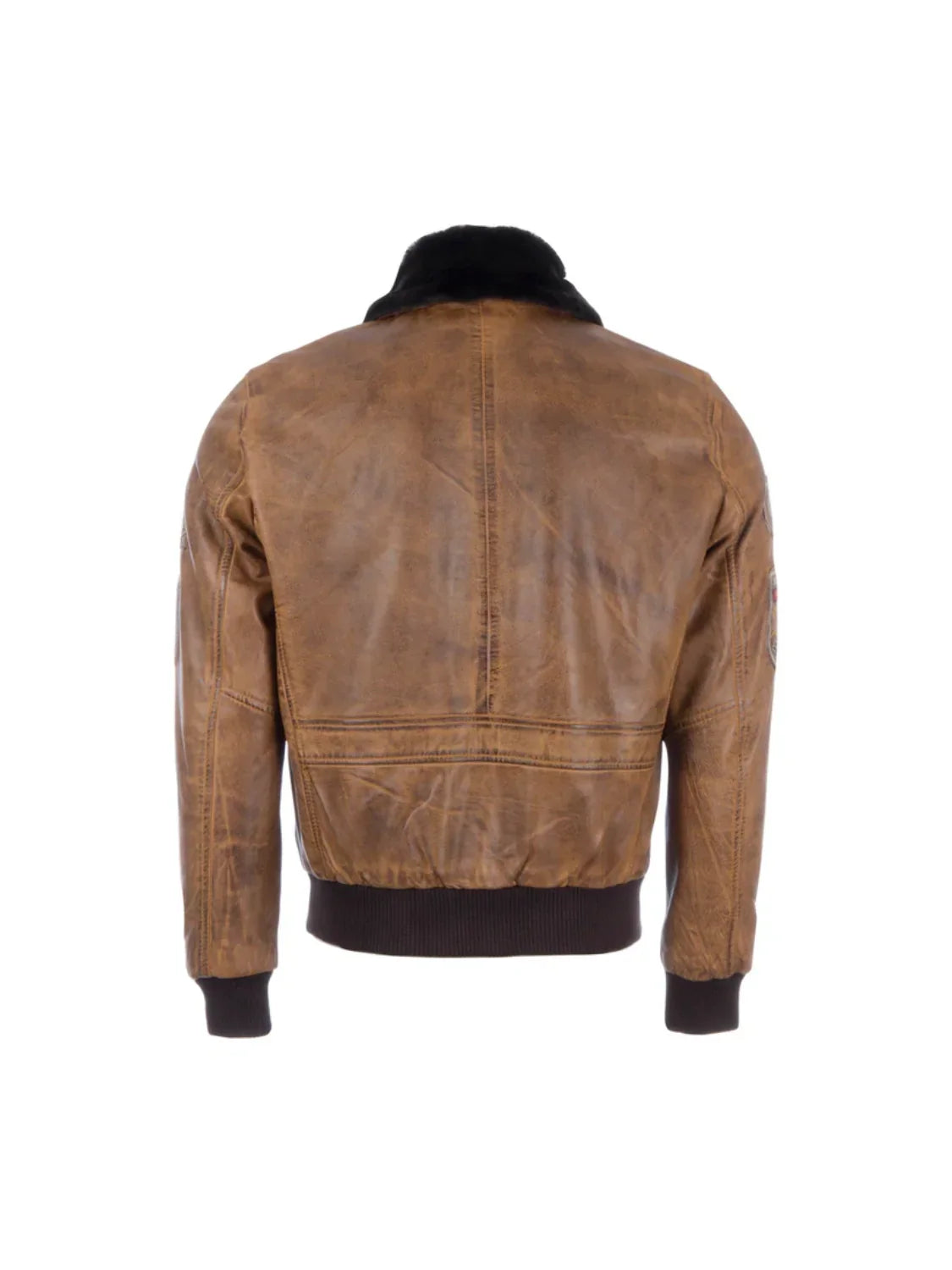 Devin Aviator Tan Bomber Brown Leather Jacket