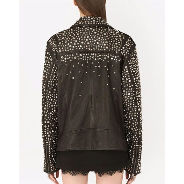 Dolce & Gabbana stud-embellished leather jacket