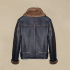 Double Collar Sheepskin Leather Aviator B3 Bomber Jacket