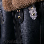 Double Collar Sheepskin Leather Aviator B3 Bomber Jacket