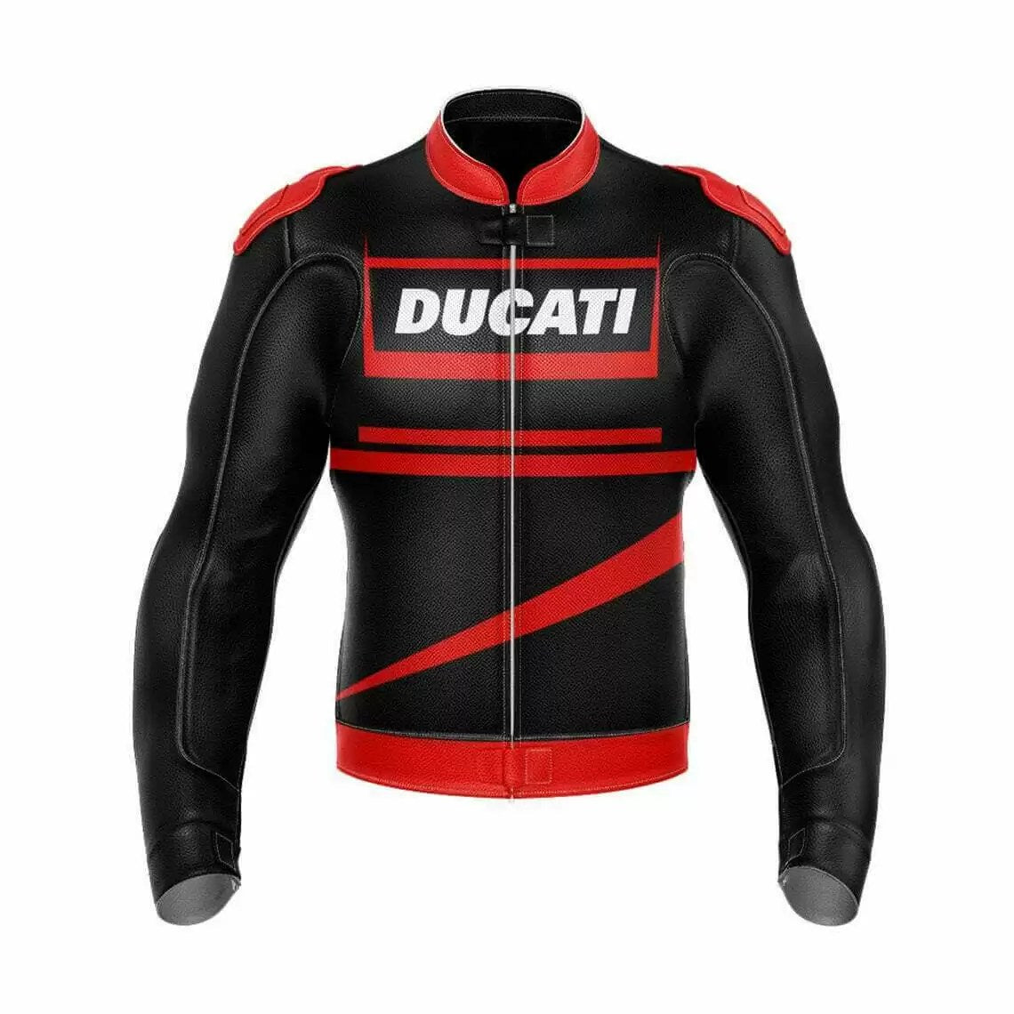 DUCATI CORSE BLACK MOTORCYCLE LEATHER RACING JACKET