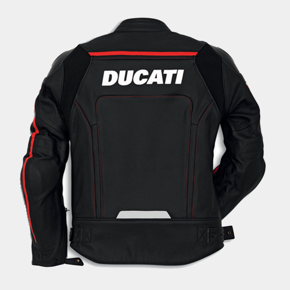 DUCATI CORSE MEN MOTORCYCLE LEATHER RACING JACKET