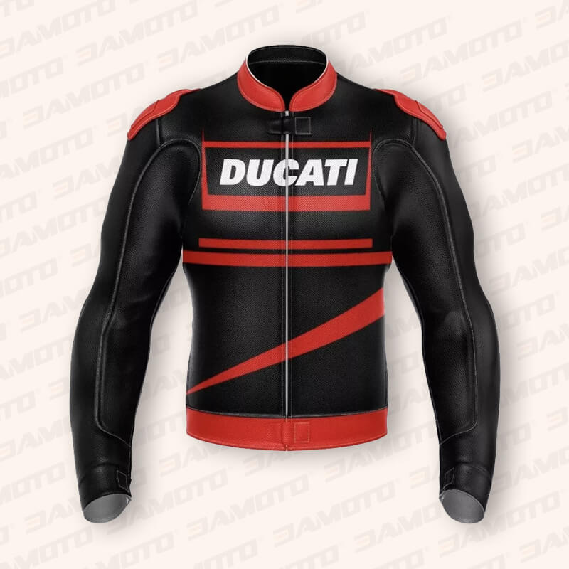 Ducati Armored Sports Leather Motorcycle Jacket