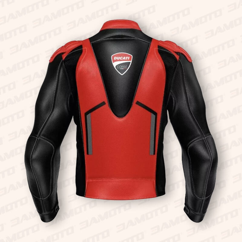 Ducati Armored Sports Leather Motorcycle Jacket
