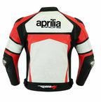 APRILIA WHITE MEN MOTORCYCLE LEATHER RACING JACKET