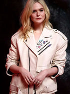 Elle Fanning Predator Badlands 2025 Leather Jacket