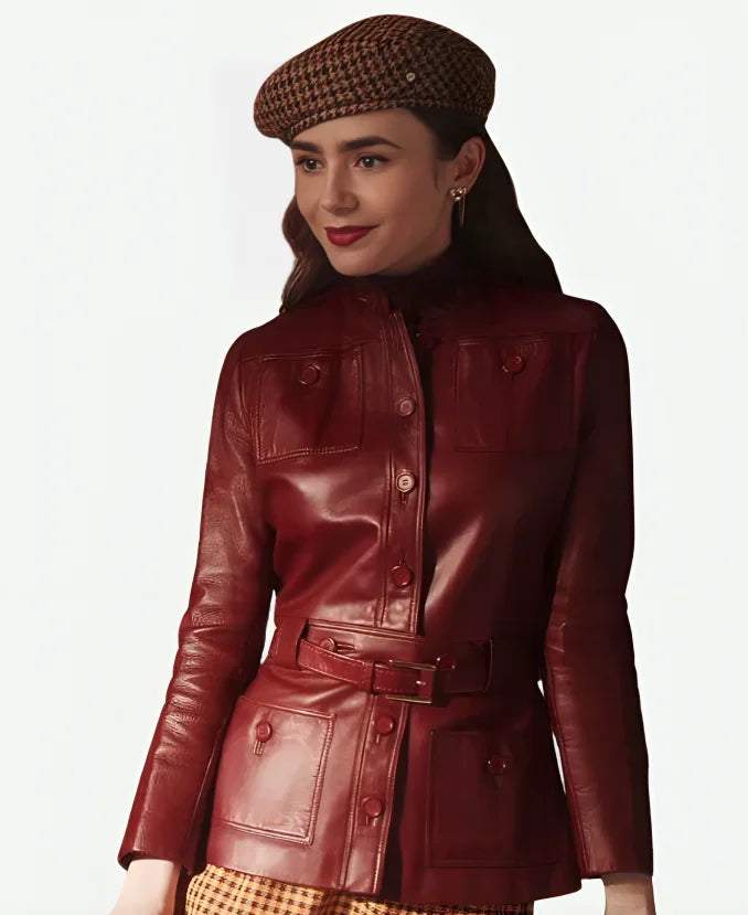 Emily in Paris S04 Lily Collins Maroon Jacket