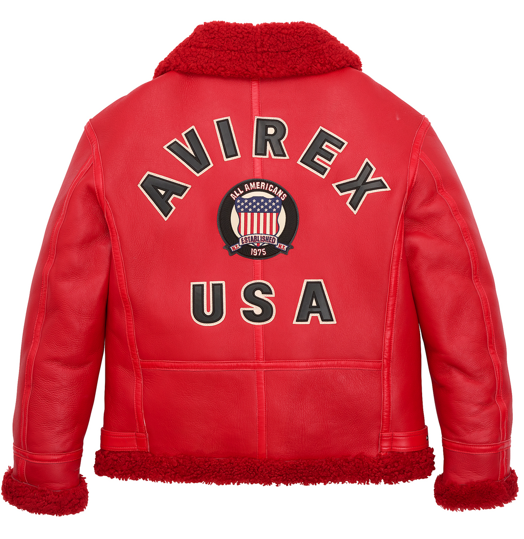 Avirex B3 Bomber Shearling Leather Jackets Mens