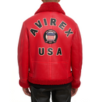 Avirex B3 Bomber Shearling Leather Jackets Mens