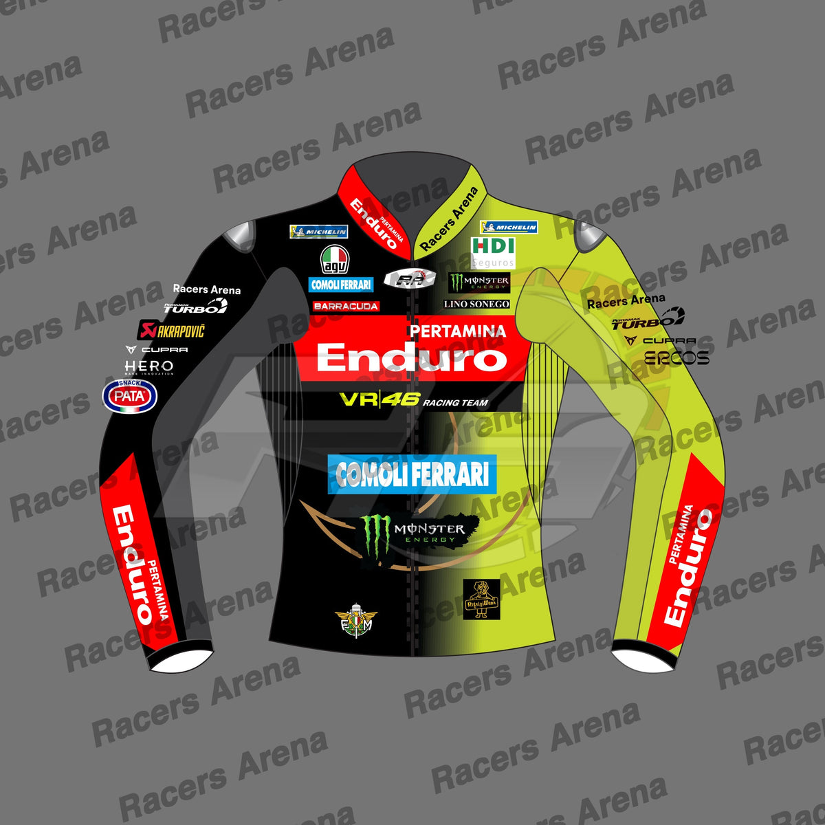 Fabio Di Giannantonio Ducati VR46 MotoGP 2026 Leather Racing Jacket