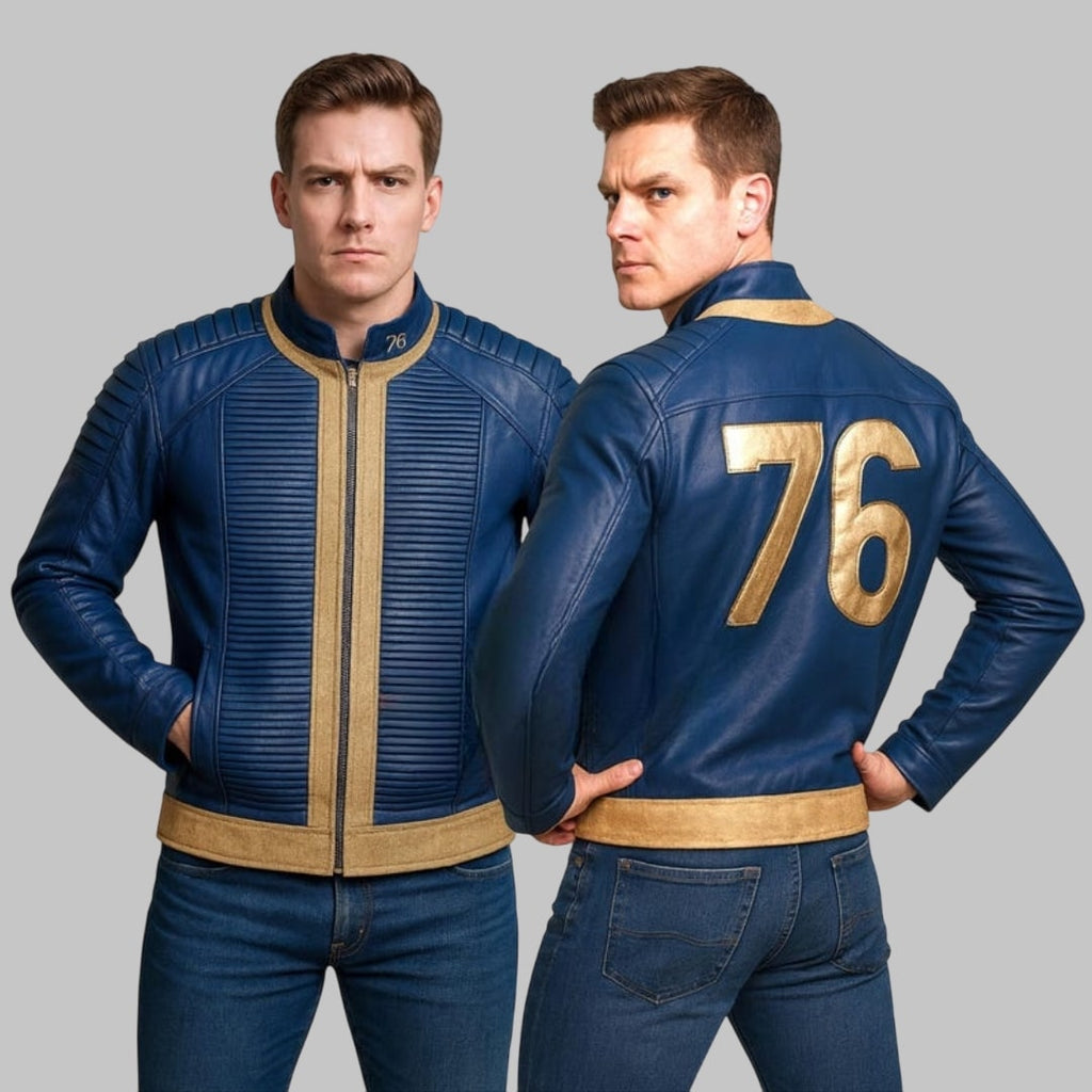 Fallout 76 Leather Bomber Jacket Men