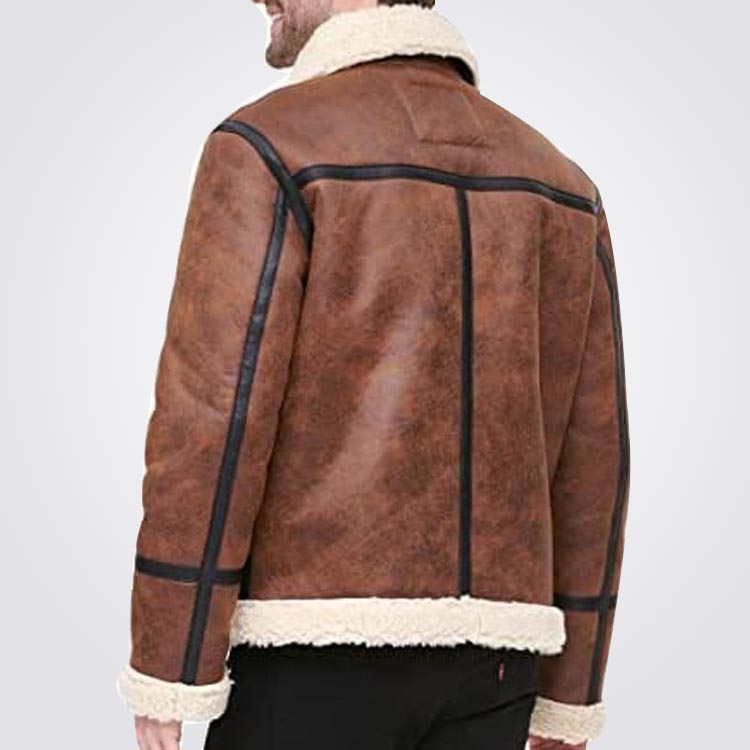 Faux Shearling Aviator Jacket For Men