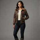 Women's Brown Distressed Leather Flight Jacket